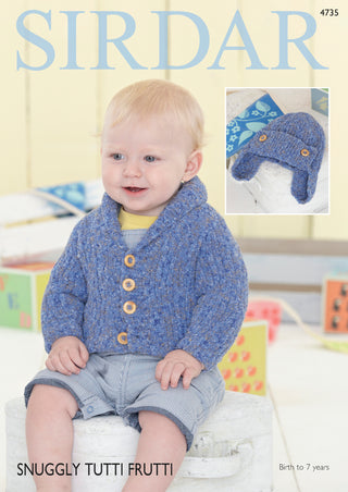 S4735 Hat and Cardigan for Babies in Sirdar Snuggly Tutti Frutti
