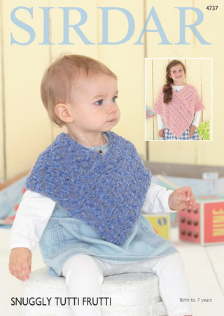 S4737 Poncho for Babies and Children in Sirdar Snuggly Tutti Frutti