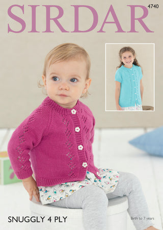 S4740 Cardigans for Babies and Children in Sirdar Snuggly 4ply