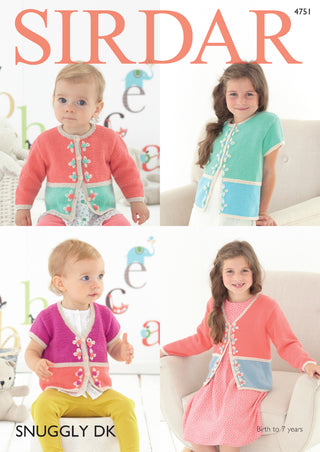 S4751 Cardigans for Babies and Children in Sirdar Snuggly DK
