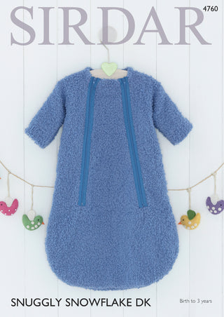 S4760 Sleeping Bag in Sirdar Snuggly Snowflake DK