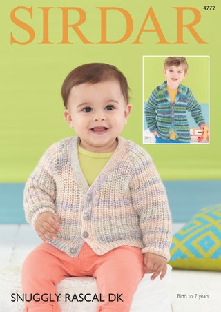 S4772 Cardigans for Babies and Children in Sirdar Snuggly Rascal DK