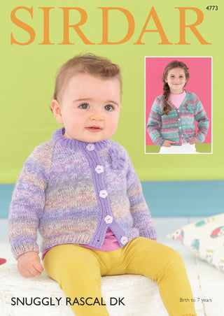 S4773 Coat and Cardigan for Babies and Children in Sirdar Snuggly Rascal DK