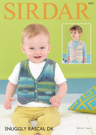 S4774 Waistcoats for Babies and Children in Sirdar Snuggly Rascal DK