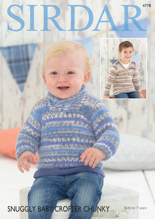 S4778 Sweaters for Babies and Children in Sirdar Snuggly Baby Crofter Chunky