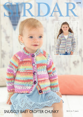 S4779 Cardigans for Babies and Children in Sirdar Snuggly Baby Crofter Chunky