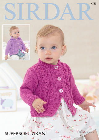 S4783 Cardigans for Babies and Children in Sirdar Supersoft Aran