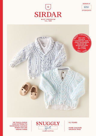 S5351 Baby Cardigans in Sirdar Snuggly Spots DK