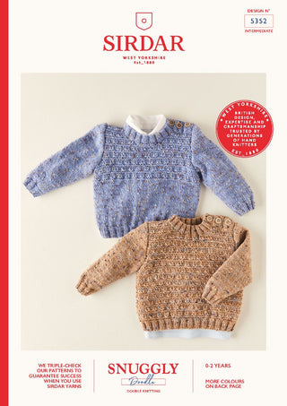 S5352 Babies Sweaters in Sirdar Snuggly Doodle DK