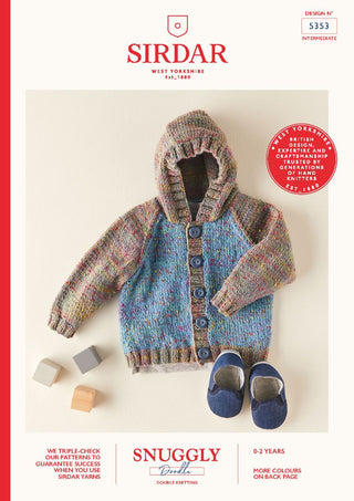 S5353 Baby Boy's Hooded Jacket in Sirdar Snuggly Doodle DK