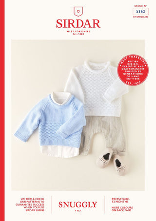 S5362 Newborns / Babies Sweaters in Sirdar Snuggly 4Ply