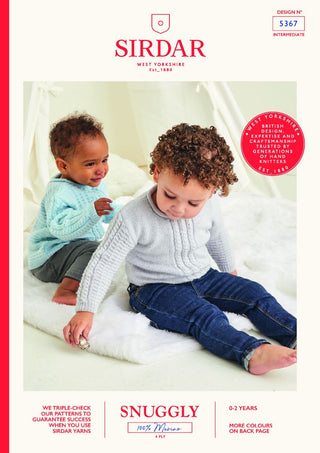 S5367 Children's Sweaters in Sirdar Snuggly 100% Merino 4Ply