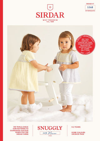 S5368 Girl's Dress & Tunic in Sirdar Snuggly 100% Merino 4Ply