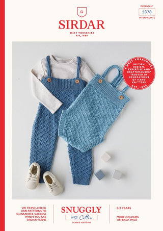 S5378 Romper & All-In-One for Babies in Sirdar Snuggly 100% Cotton DK