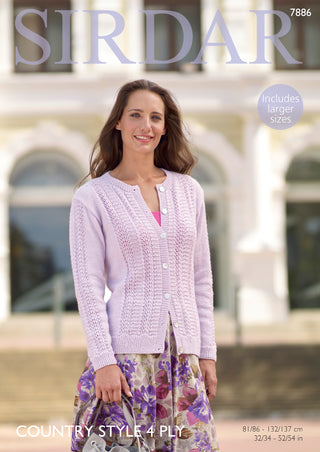 S7886 Cardigan for Women in Sirdar Country Style 4ply