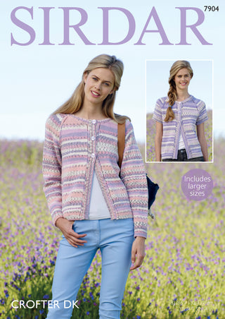 S7904 Cardigans for Women in Sirdar Crofter DK