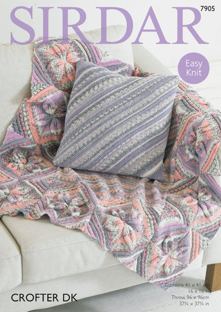 S7905 Cushion and Throw in Sirdar Crofter DK