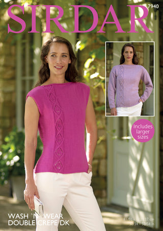 S7940 Tops for Women in Sirdar Wash n Wear DK