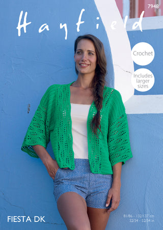 S7948 Crochet Kimono for Women in Hayfield Fiesta DK