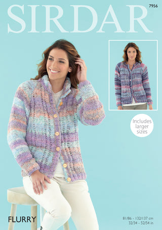 S7956 Cardigans for Women in Sirdar Flurry