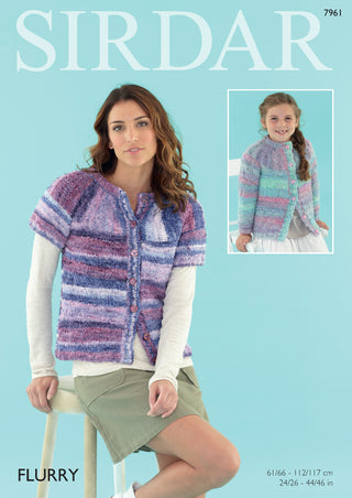 S7961 Cardigans for Women and Children in Sirdar Flurry