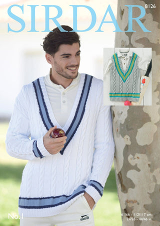 S8126 Sweater & Tank Top for Men/Boys in Sirdar No.1 DK