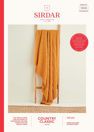 S10232 Diamond Textured Blanket in Sirdar Country Classic Worsted