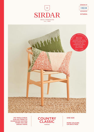 S10234 Swiss Darned & Intarsia Cushions in Sirdar Country Classic Worsted