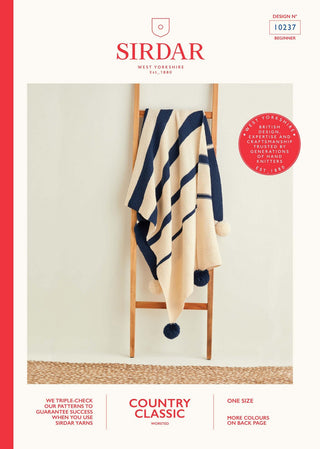 S10237 Graduated Stripe Blanket in Sirdar Country Classic Worsted