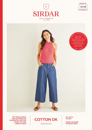 S10248 Women's Dandelion Stitch Halter Top in Sirdar Cotton DK