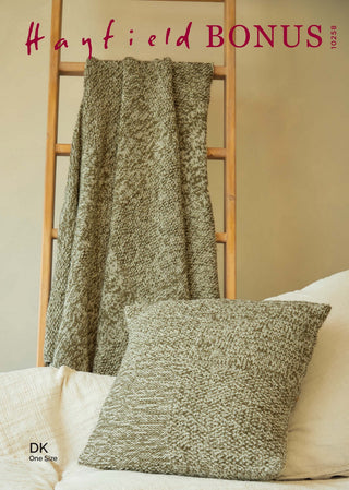 S10258 Blanket & Cushion in Hayfield Bonus DK