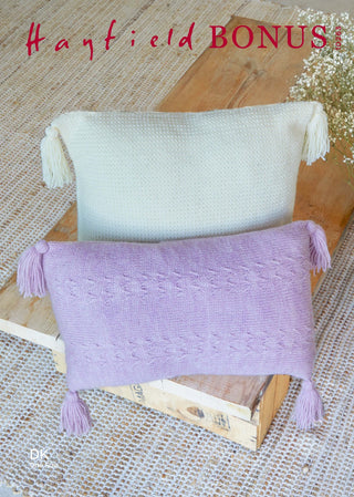 S10263 Wild Oats & Plaited Basket Stitch Cushions in Hayfield Bonus DK