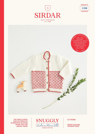 S5388 Baby's Nordic Fair Isle Cardigan in Snuggly Cashmere Merino Silk DK