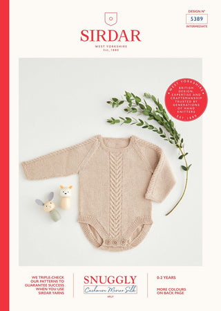 S5389 Baby's Staghorn Romper in Snuggly Cashmere Merino Silk 4 Ply