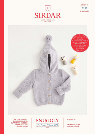 S5390 Baby's Pixie Hood Jacket in Snuggly Cashmere Merino Silk 4 Ply