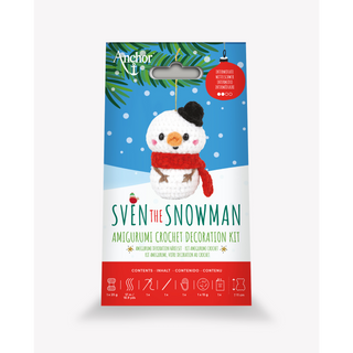 Sven the Snowman Amigurumi Crochet Decoration Kit