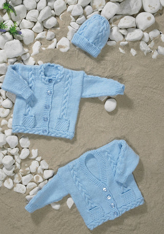 St8700 Baby Cardigans and Hat Wondersoft DK