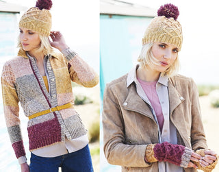 St9672 Cardigan, Hat & Wrist Warmers in Stylecraft Batik Swirl DK