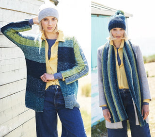 St9673 Jacket, Scarf & Hat for Women in Stylecraft Batik Swirl DK