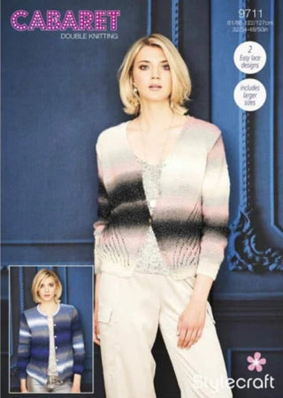 St9711 Ladies Round Neck & V Neck Cardigans in Stylecraft Cabaret DK