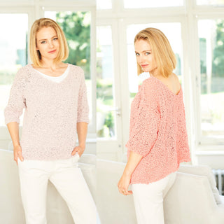 ST9779 Ladies Reversible V Neck & Boat Neck Sweaters in Stylecraft Pearls DK