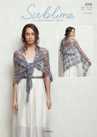 SU6119 Crochet Shawl for Women in Sublime Sophia