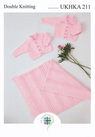 UKHKA211 Cardigans & Blanket for Babies  in DK