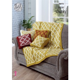 KC4872 Cushion Covers and Throw knitted in King Cole Big Value Super Chunky