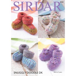 S4930 Bootees in Sirdar Snuggly Doodle DK