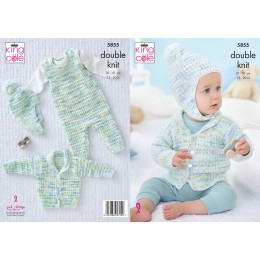 KC5855 Dungareees, Jacket and Hat knitted in Little Treasures DK