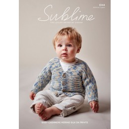 SU6144 Baby Boy's V Neck Cardigan in Sublime Baby Cashmere Merino Silk DK Prints
