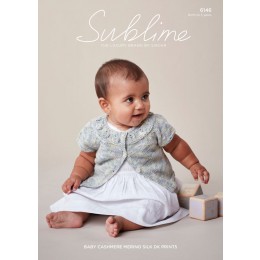 SU6146 Baby Girl's Sleeveless Yoke Cardigan in Sublime Baby Cashmere Merino Silk DK Prints