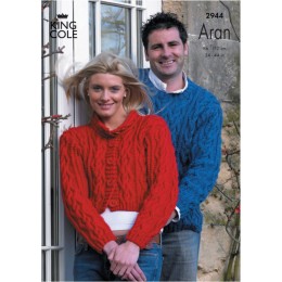 KC2944 Women and Men Jacket and Jumper in Aran