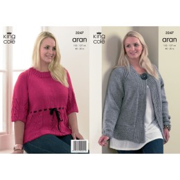 KC3247 Women's Cardigan and Top in Aran